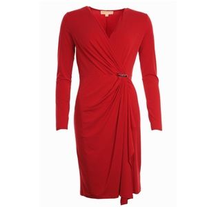 Michael Kors Jersey Wrap Dress Coral Size Small